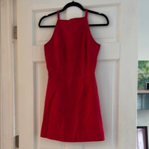 Vibrant Red Halter Sheath Dress for Cocktail Night Out